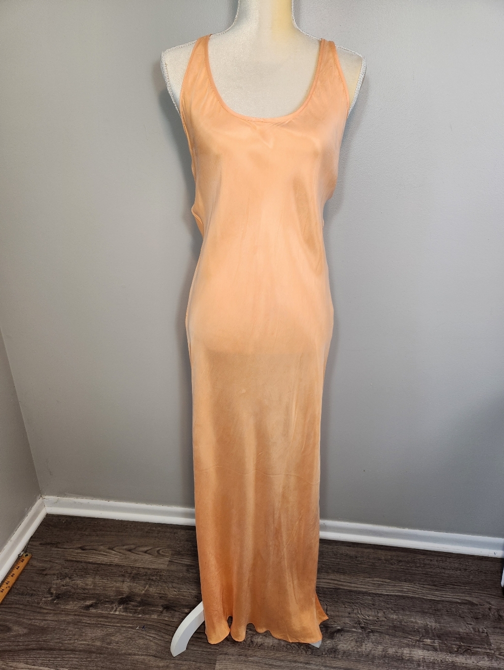 J.Crew Peach Slip Dress Sz 8 NWT Maxi 90s Minimalist Quiet Luxury Racerback - Picture 2 of 15